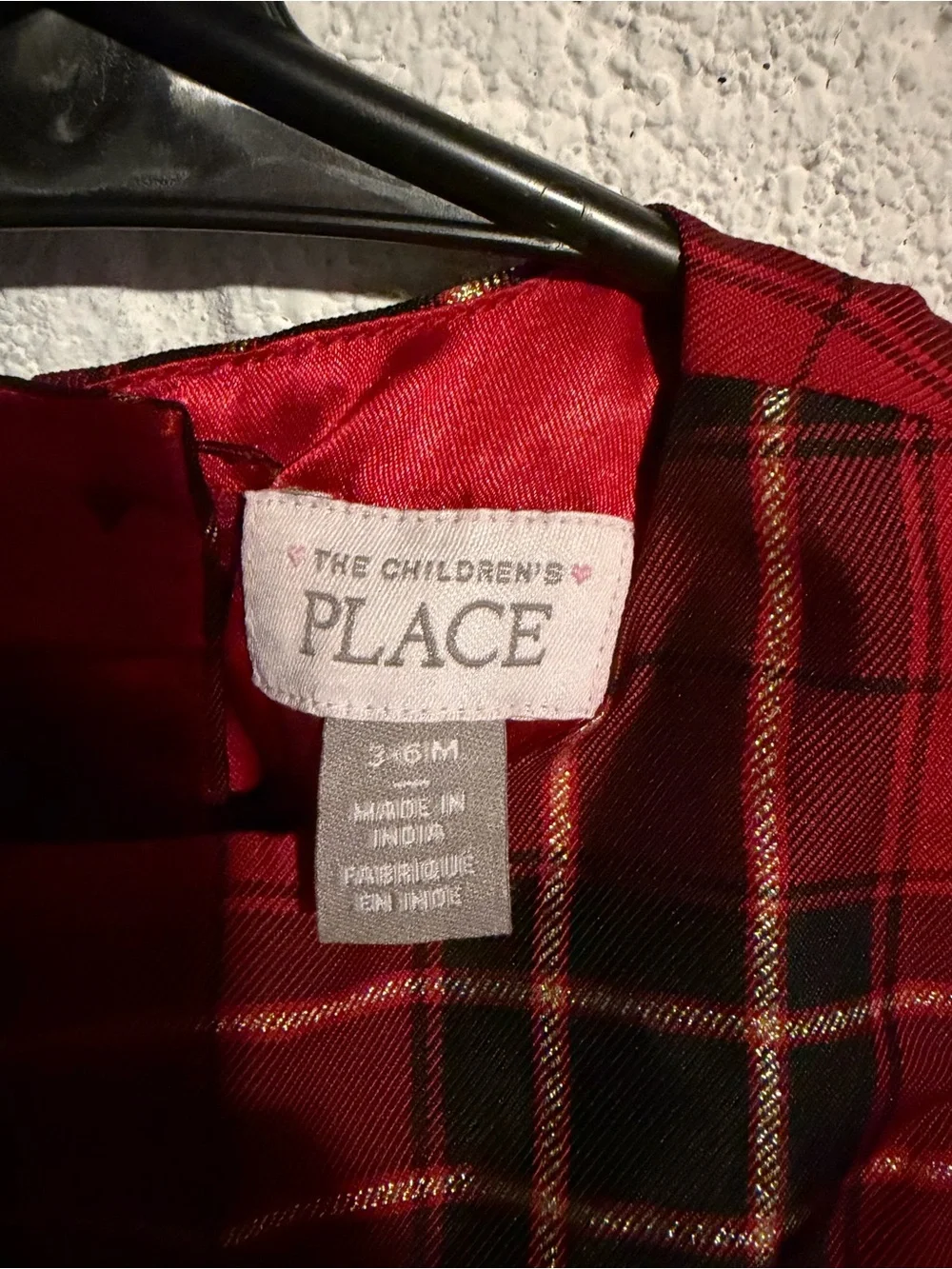 The Children's Place Red Plaid Bow Holiday Dress